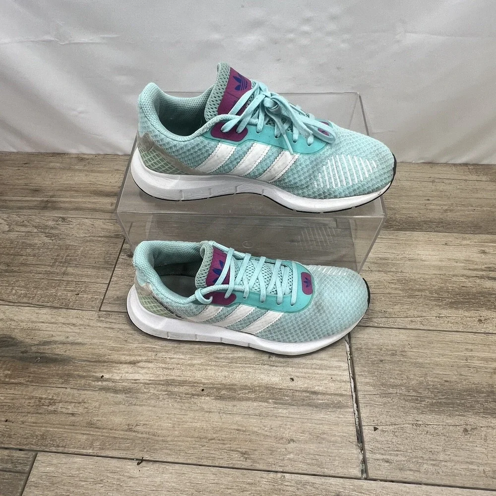 Adidas‎ Swift Run Mint Green Purple White Mesh Athletic Sneakers Womens
